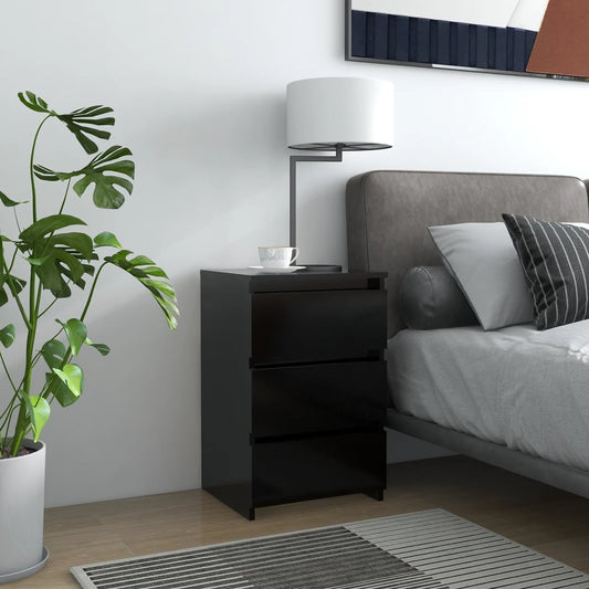 vidaXL Yöpöydät 2 kpl musta 40x35x62,5 cm tekninen puu