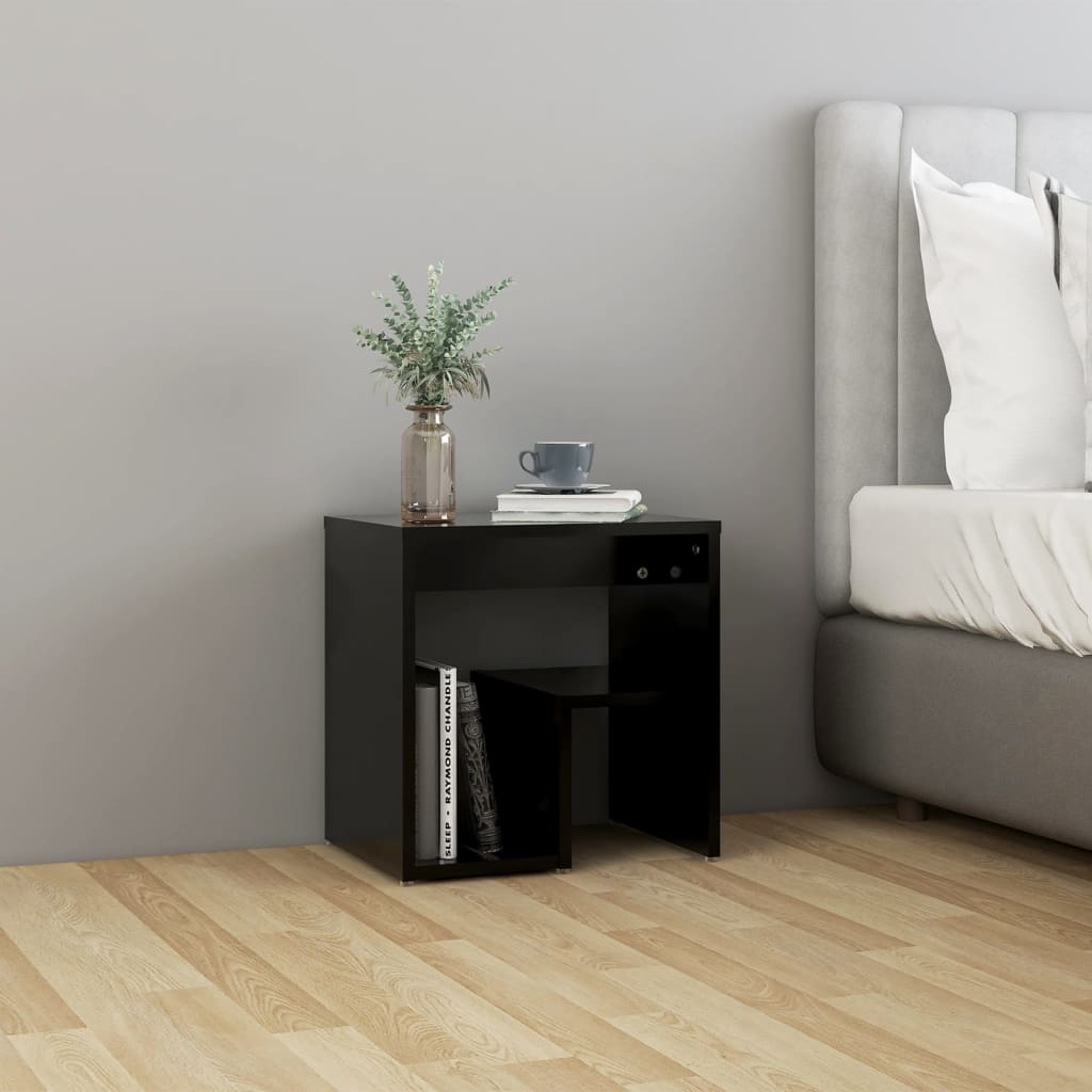 vidaXL Yöpöydät 2 kpl musta 40x30x40 cm tekninen puu
