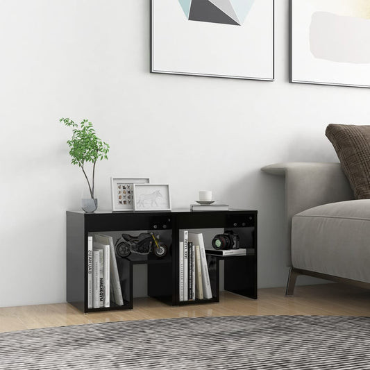 vidaXL Yöpöydät 2 kpl musta 40x30x40 cm tekninen puu