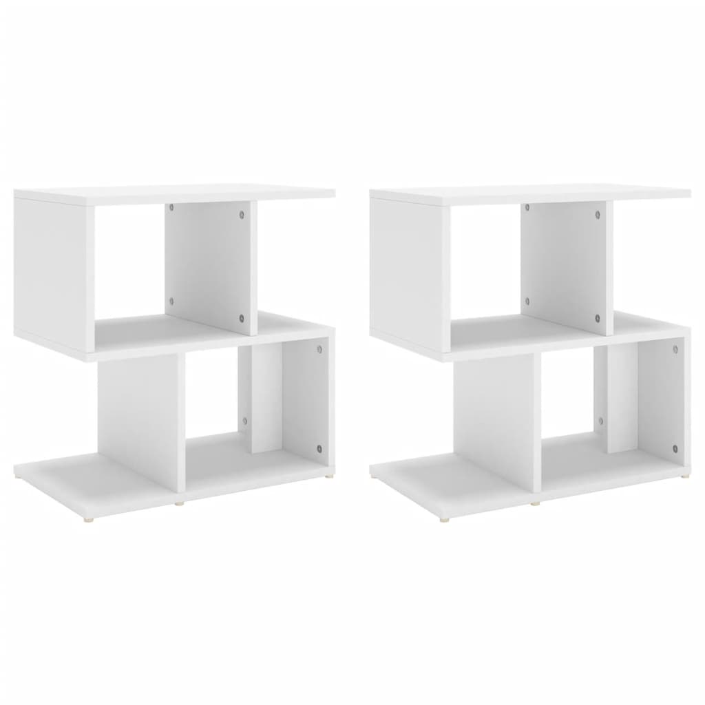 vidaXL Yöpöydät 2 kpl valkoinen 50x30x51,5 cm tekninen puu