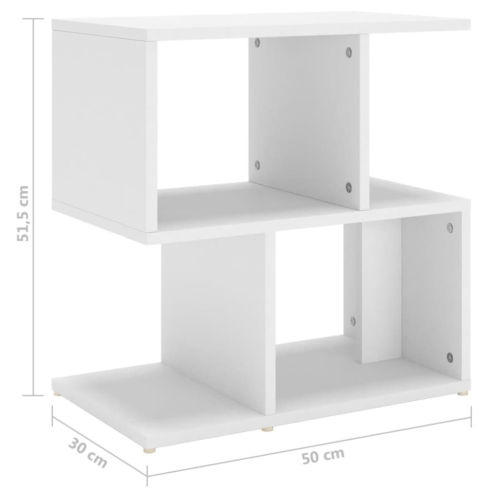 vidaXL Yöpöydät 2 kpl valkoinen 50x30x51,5 cm tekninen puu