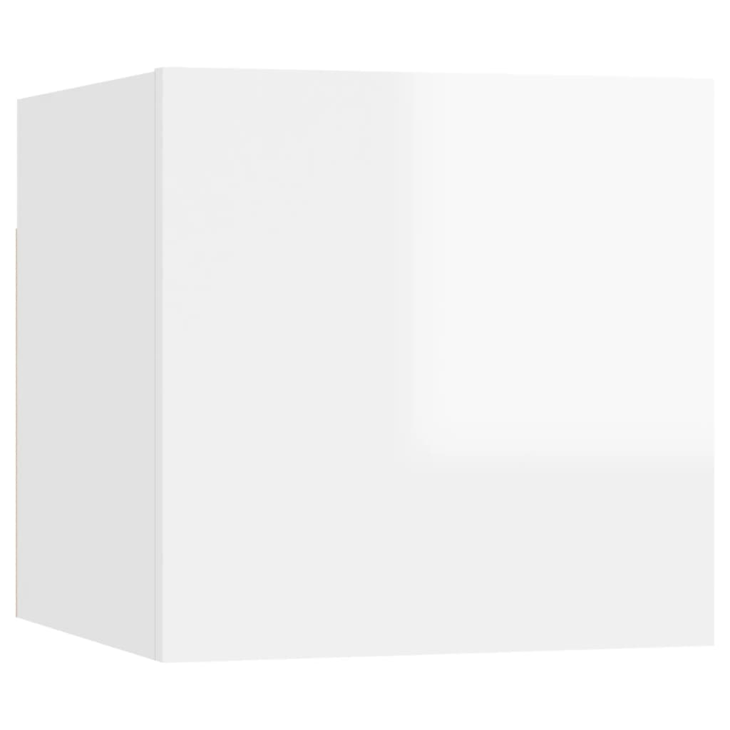 vidaXL Yöpöydät 2 kpl korkeakiilto valkoinen 30,5x30x30 cm lastulevy