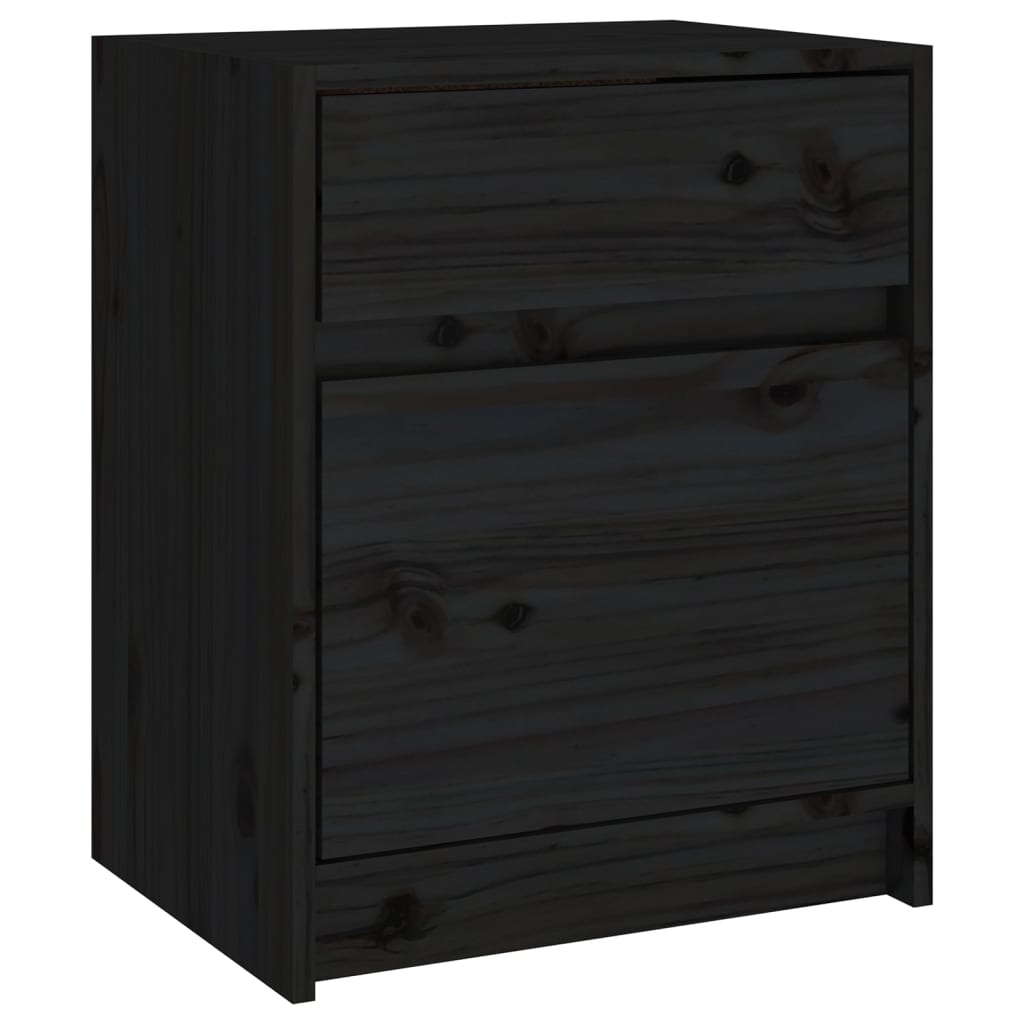 vidaXL Yöpöydät 2 kpl musta 40x31x50 cm täysi mänty