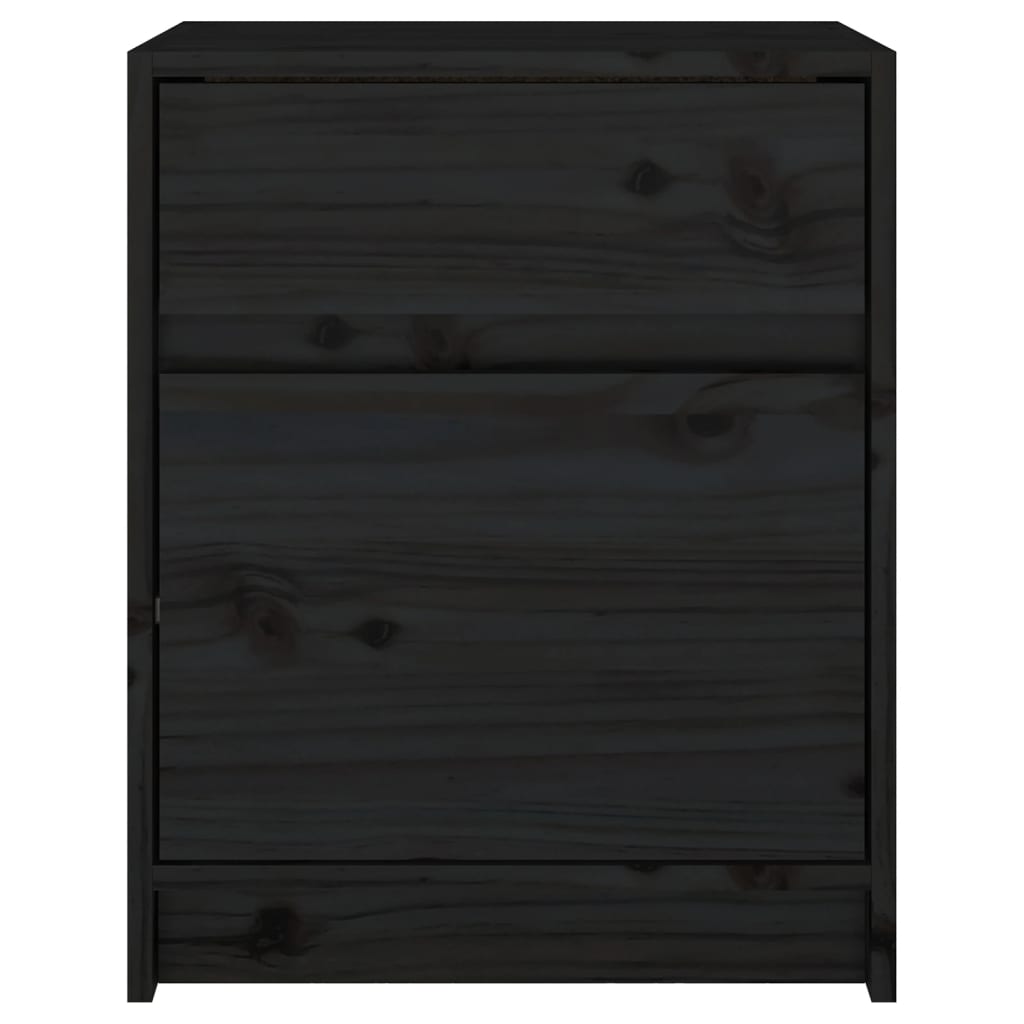 vidaXL Yöpöydät 2 kpl musta 40x31x50 cm täysi mänty