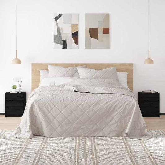 vidaXL Yöpöydät 2 kpl musta 40x31x50 cm täysi mänty