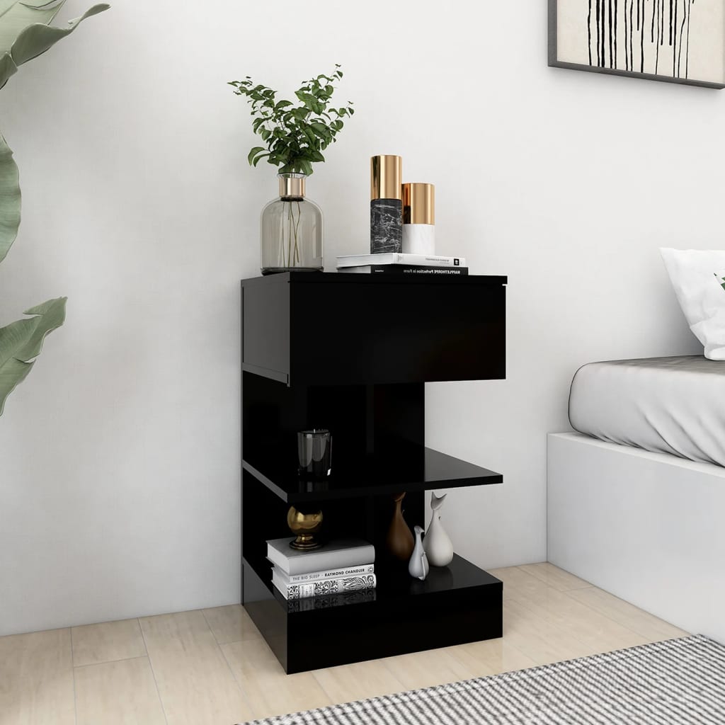 vidaXL Yöpöydät 2 kpl musta 40x35x65 cm