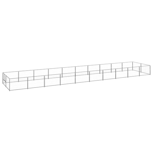 vidaXL Koiranhäkki hopea 20 m² teräs