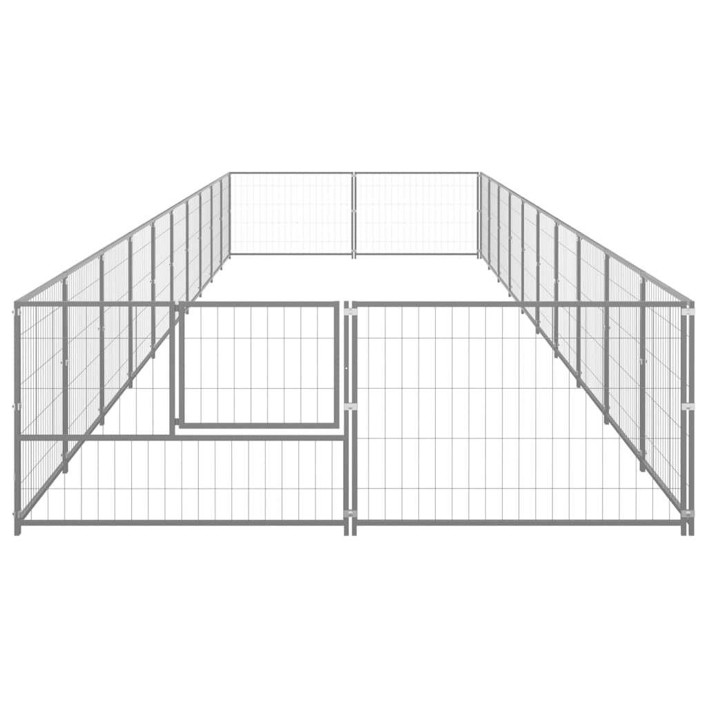 vidaXL Koiranhäkki hopea 20 m² teräs