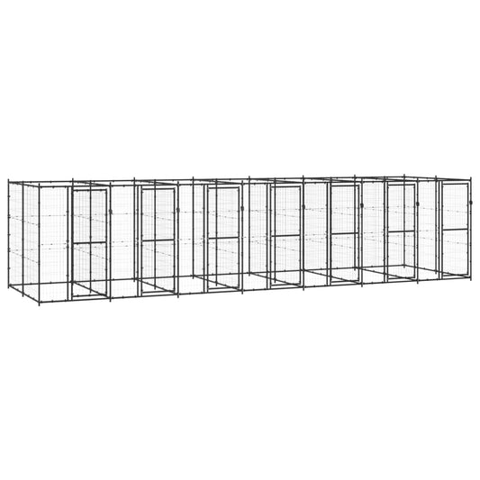 vidaXL Koiran ulkohäkki teräs 16,94 m²