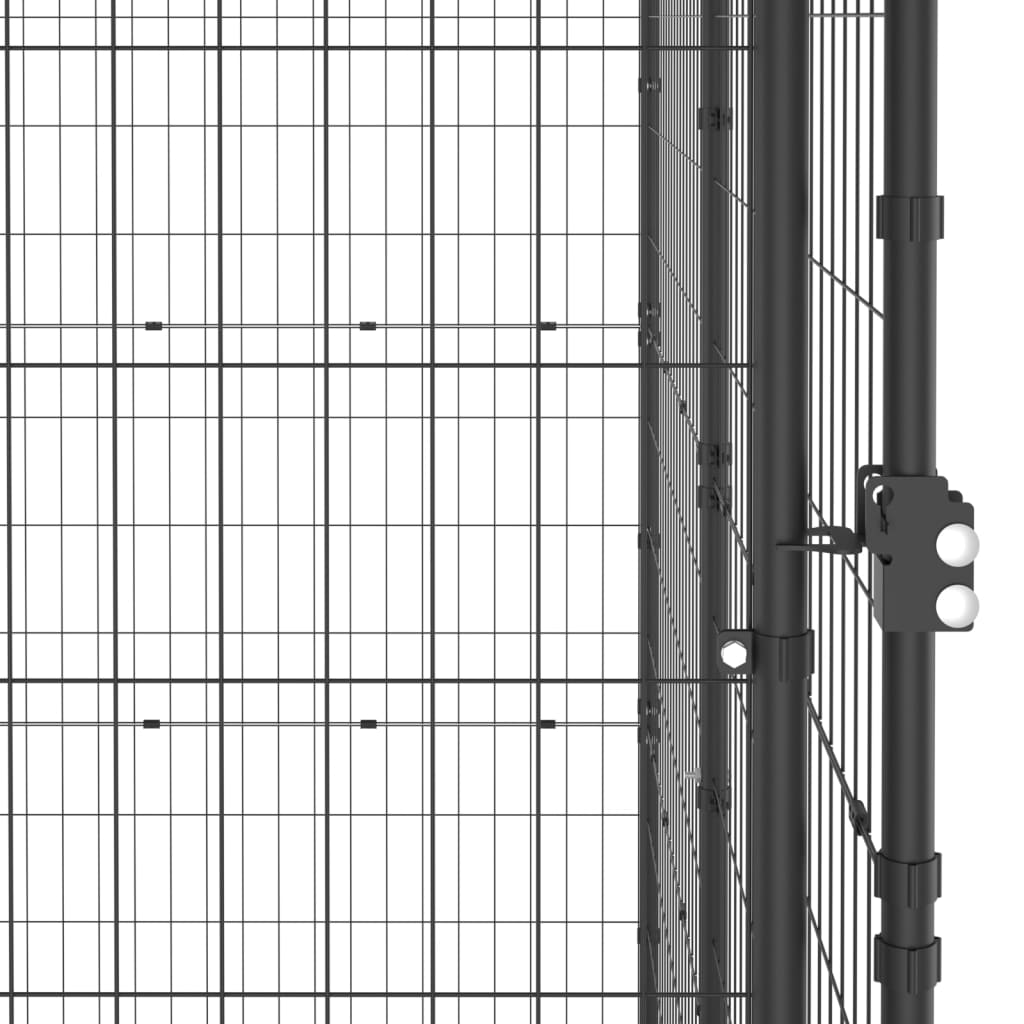 vidaXL Koiran ulkohäkki teräs 16,94 m²