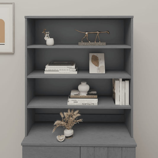 vidaXL Yläkaappi HAMAR tummanharmaa 90x30x100 cm täysi mänty