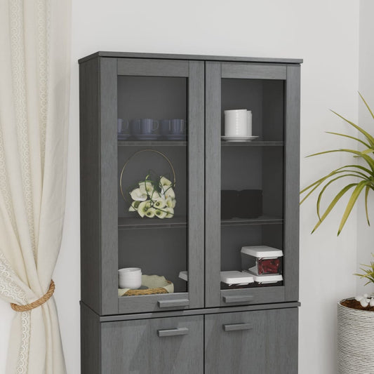 vidaXL Yläkaappi HAMAR tummanharmaa 85x35x100 cm täysi mänty