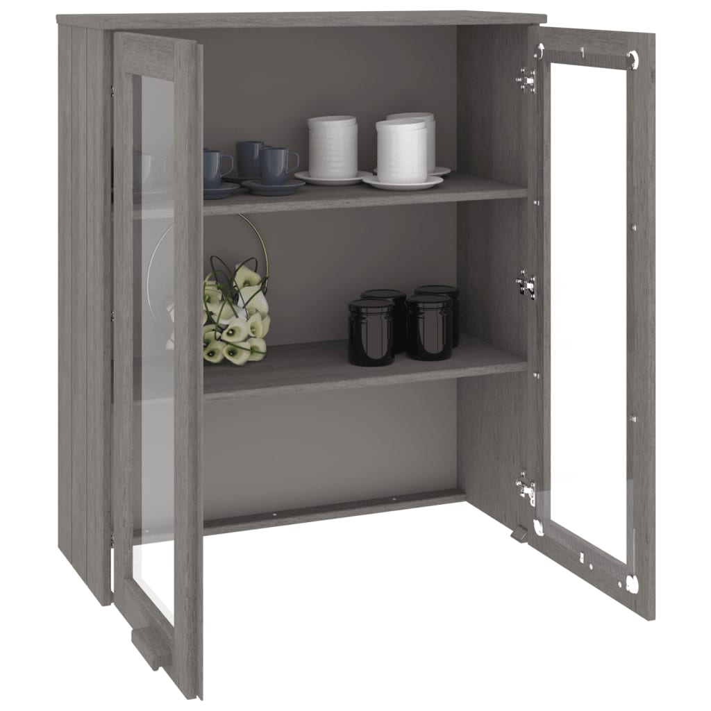 vidaXL Yläkaappi HAMAR vaaleanharmaa 85x35x100 cm täysi mänty