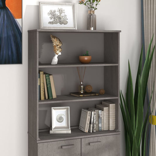 vidaXL Yläkaappi HAMAR vaaleanharmaa 85x35x100 cm täysi mänty