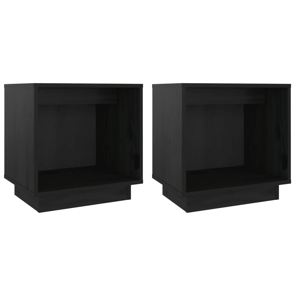 vidaXL Yöpöydät 2 kpl musta 40x30x40 cm täysi mänty