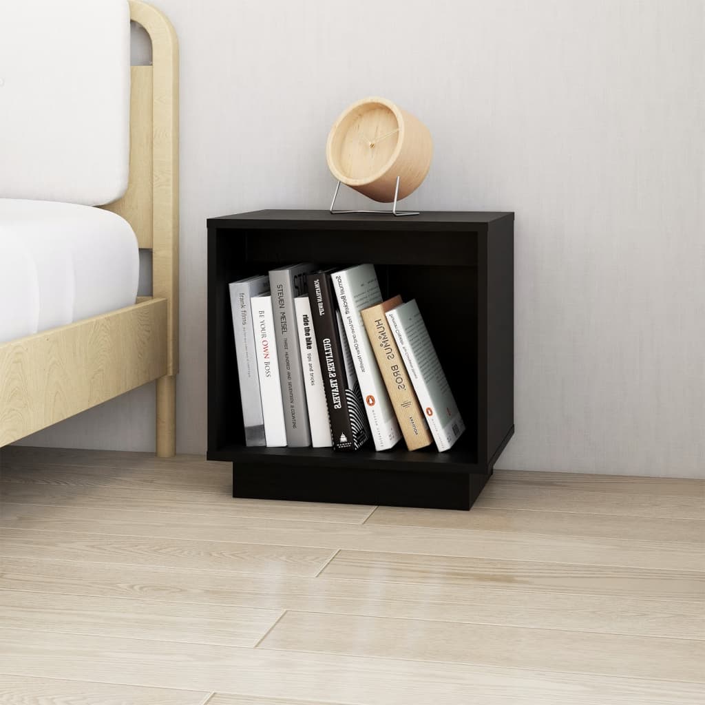 vidaXL Yöpöydät 2 kpl musta 40x30x40 cm täysi mänty