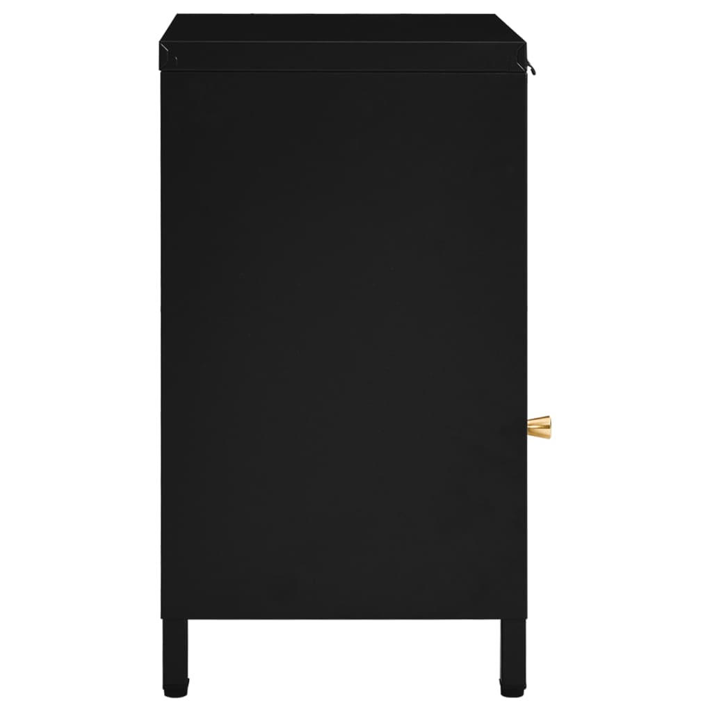 vidaXL Yöpöydät 2 kpl musta 40x30x54,5 cm teräs ja lasi