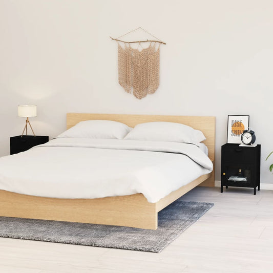 vidaXL Yöpöydät 2 kpl musta 40x30x54,5 cm teräs ja lasi