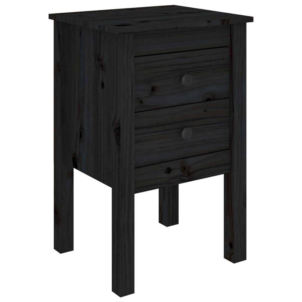 vidaXL Yöpöydät 2 kpl musta 40x35x61,5 cm täysi mänty