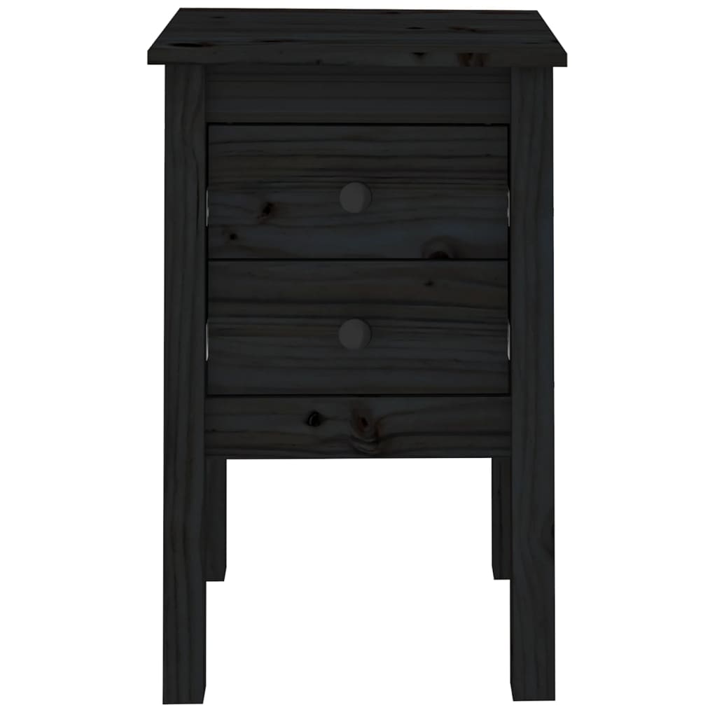 vidaXL Yöpöydät 2 kpl musta 40x35x61,5 cm täysi mänty