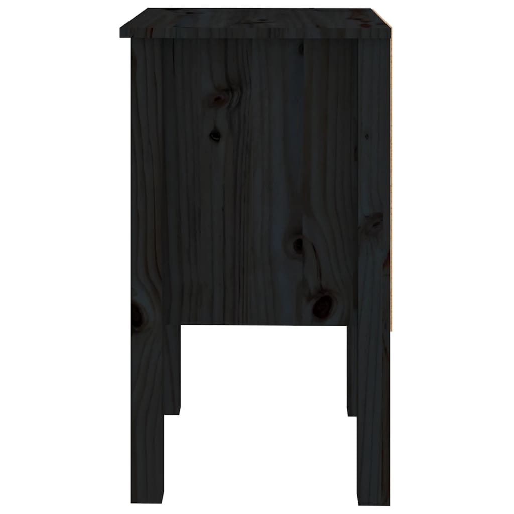 vidaXL Yöpöydät 2 kpl musta 40x35x61,5 cm täysi mänty