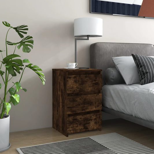 vidaXL Yöpöydät 2 kpl savutammi 40x35x62,5 cm tekninen puu
