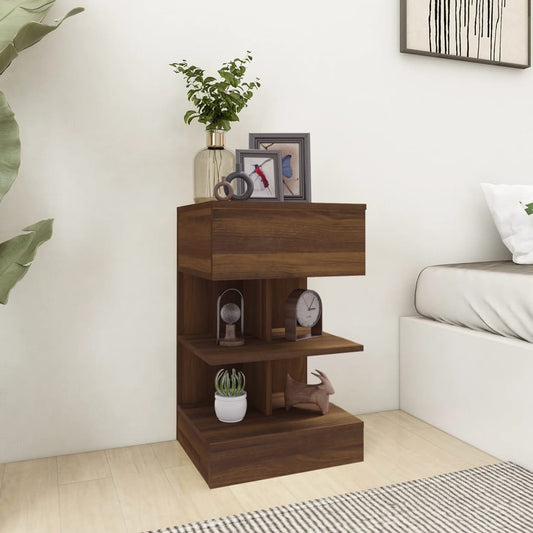vidaXL Yöpöydät 2 kpl ruskea tammi 40x35x50 cm tekninen puu