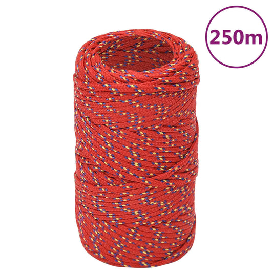 vidaXL Veneköysi punainen 2 mm 250 m polypropeeni