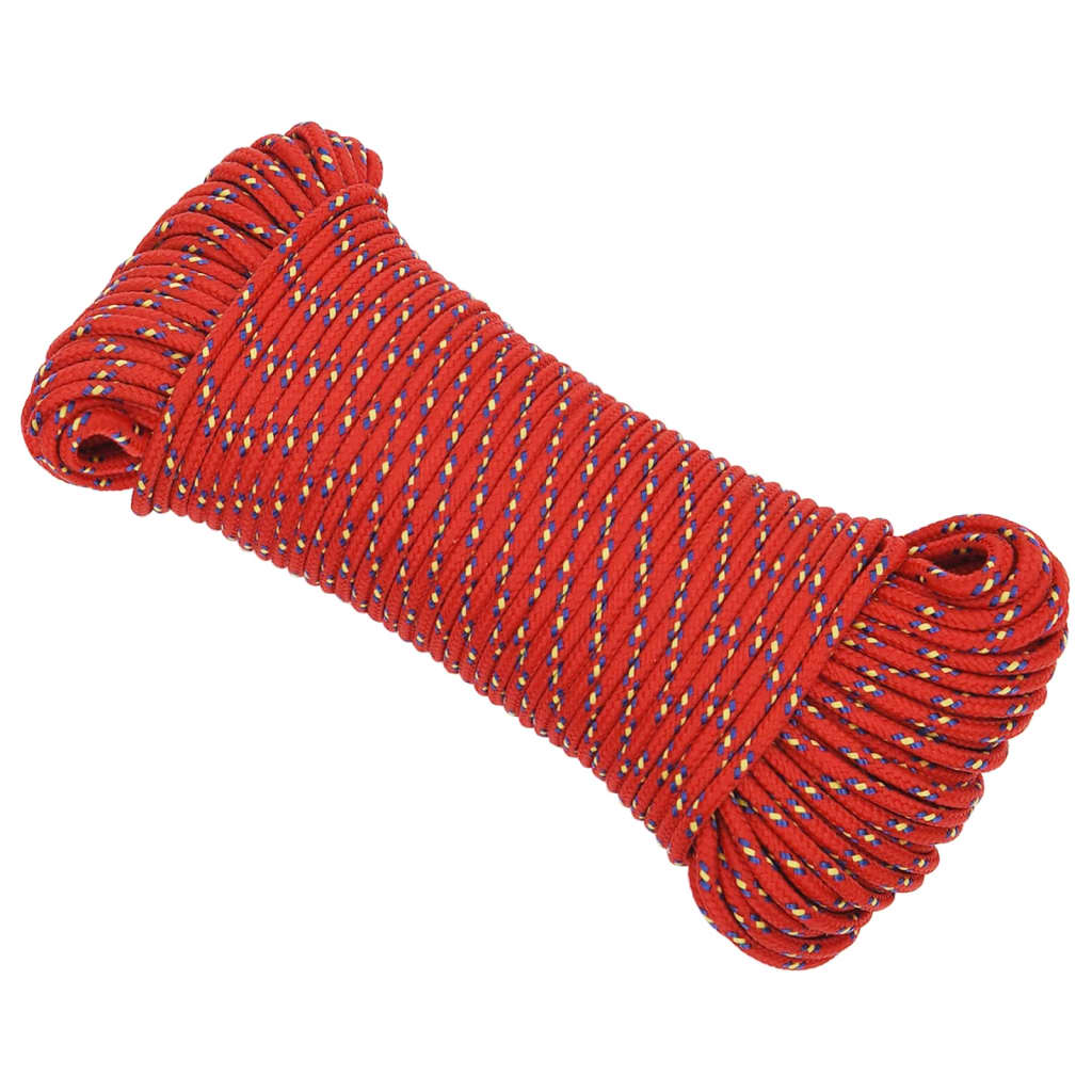 vidaXL Veneköysi punainen 4 mm 25 m polypropeeni