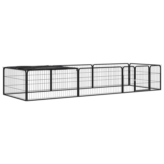 vidaXL Koiranhäkki 8 paneelia musta 100x50 cm jauhemaalattu teräs
