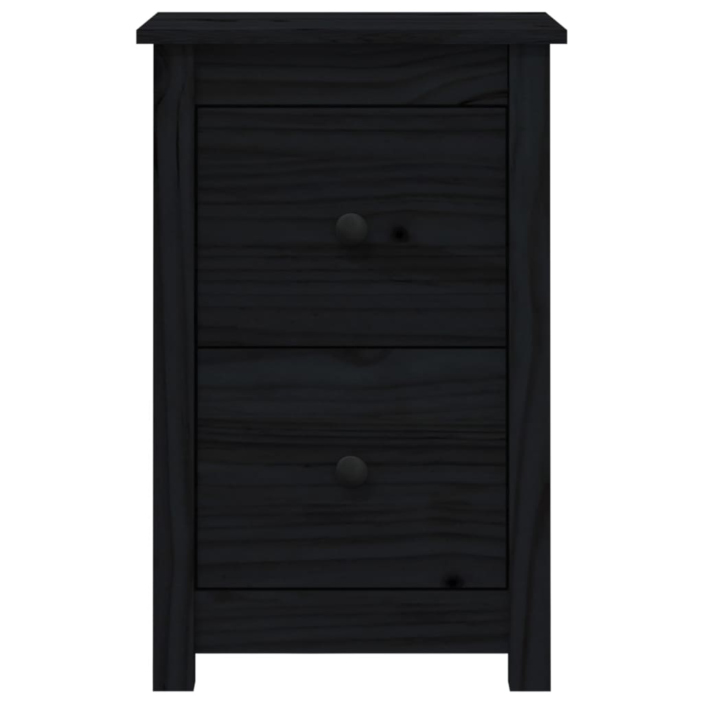 vidaXL Yöpöydät 2 kpl musta 40x35x61,5 cm täysi mänty