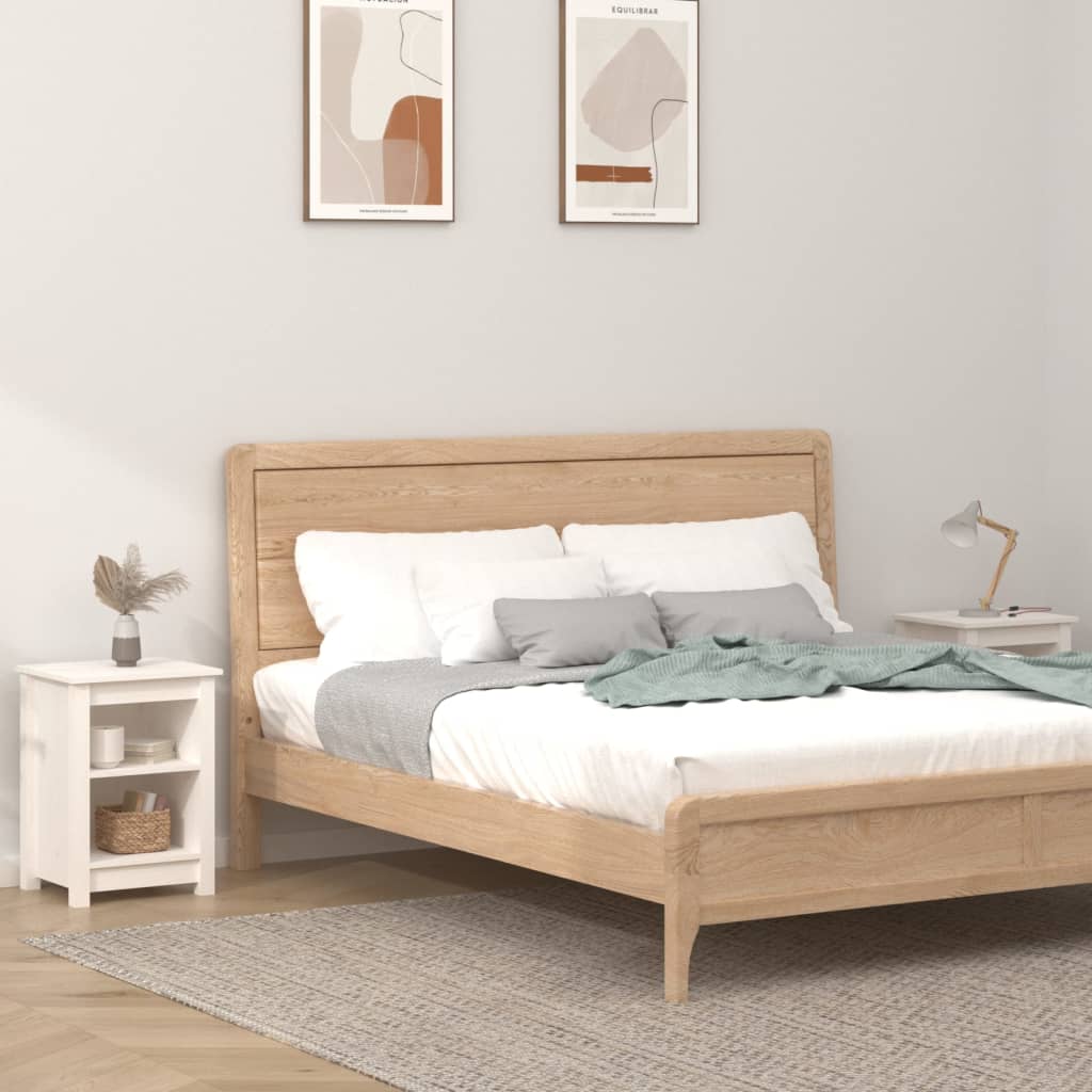 vidaXL Yöpöydät 2 kpl valkoinen 40x35x55 cm täysi mänty