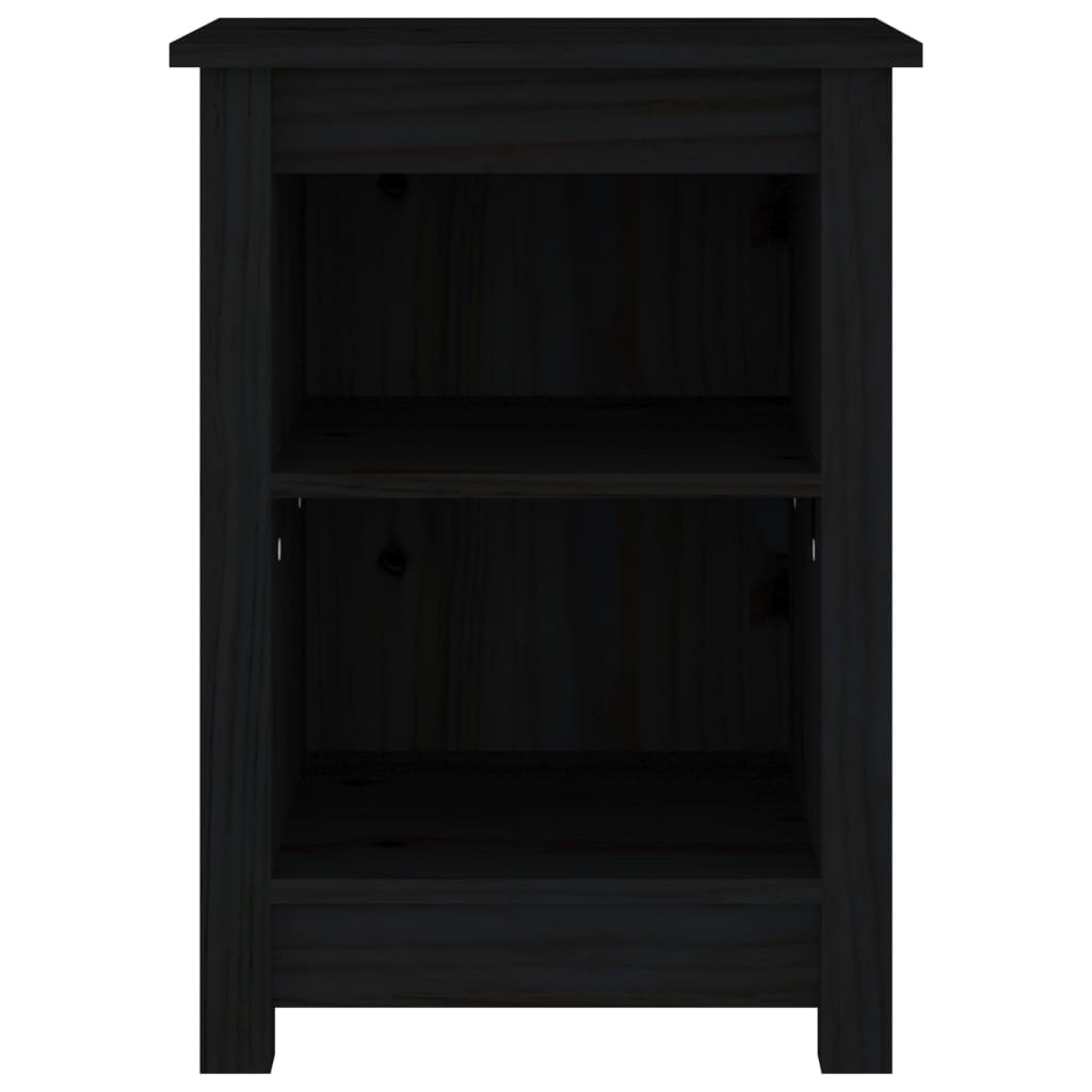 vidaXL Yöpöydät 2 kpl musta 40x35x55 cm täysi mänty