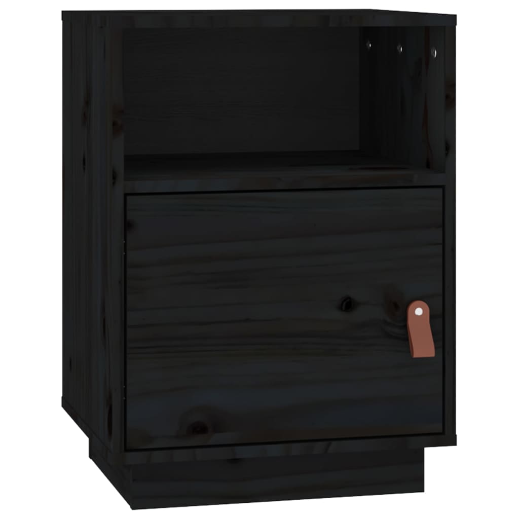 vidaXL Yöpöydät 2 kpl musta 40x34x55 cm täysi mänty