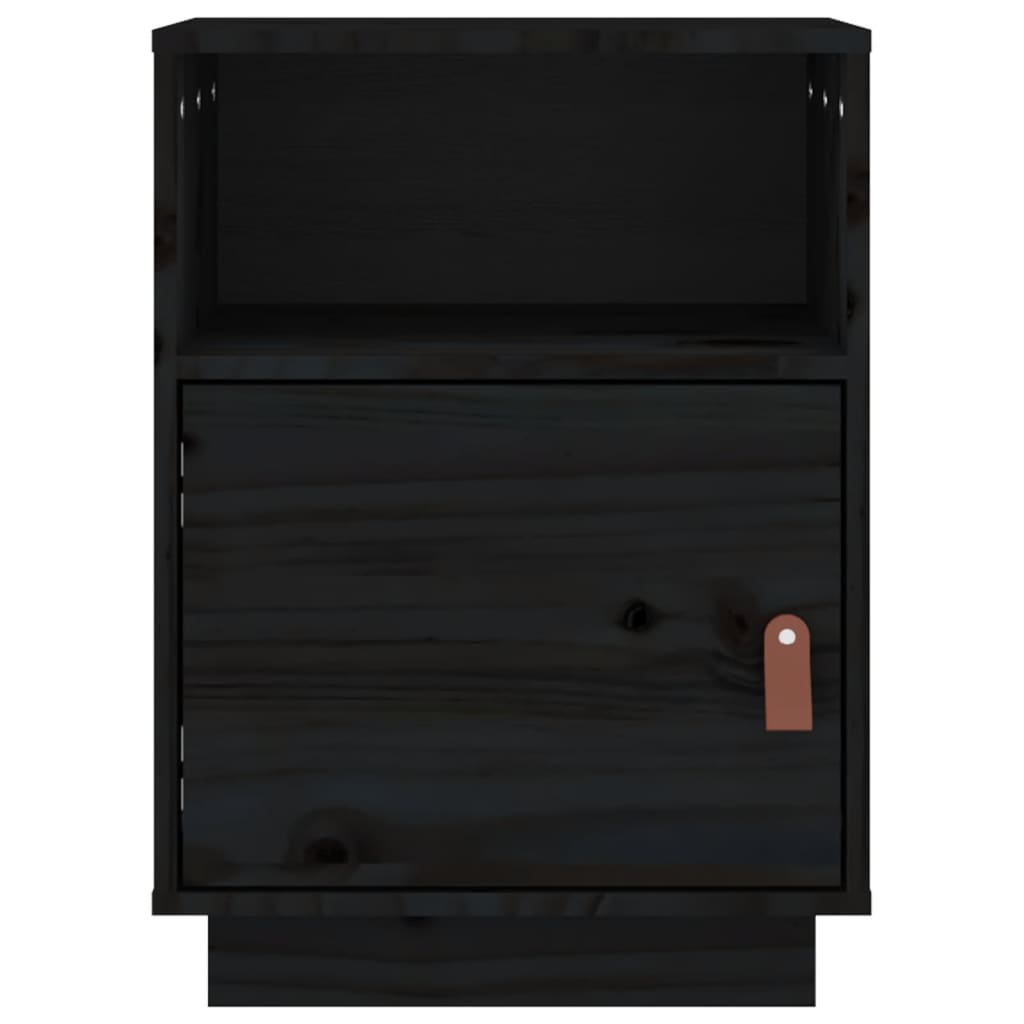 vidaXL Yöpöydät 2 kpl musta 40x34x55 cm täysi mänty