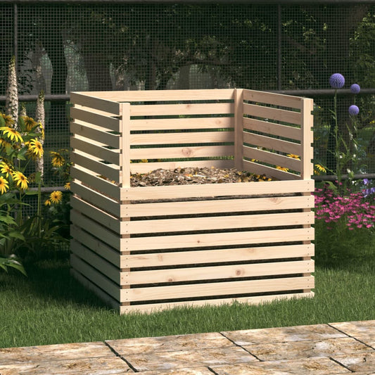 vidaXL Komposti 100x100x102 cm täysi mänty