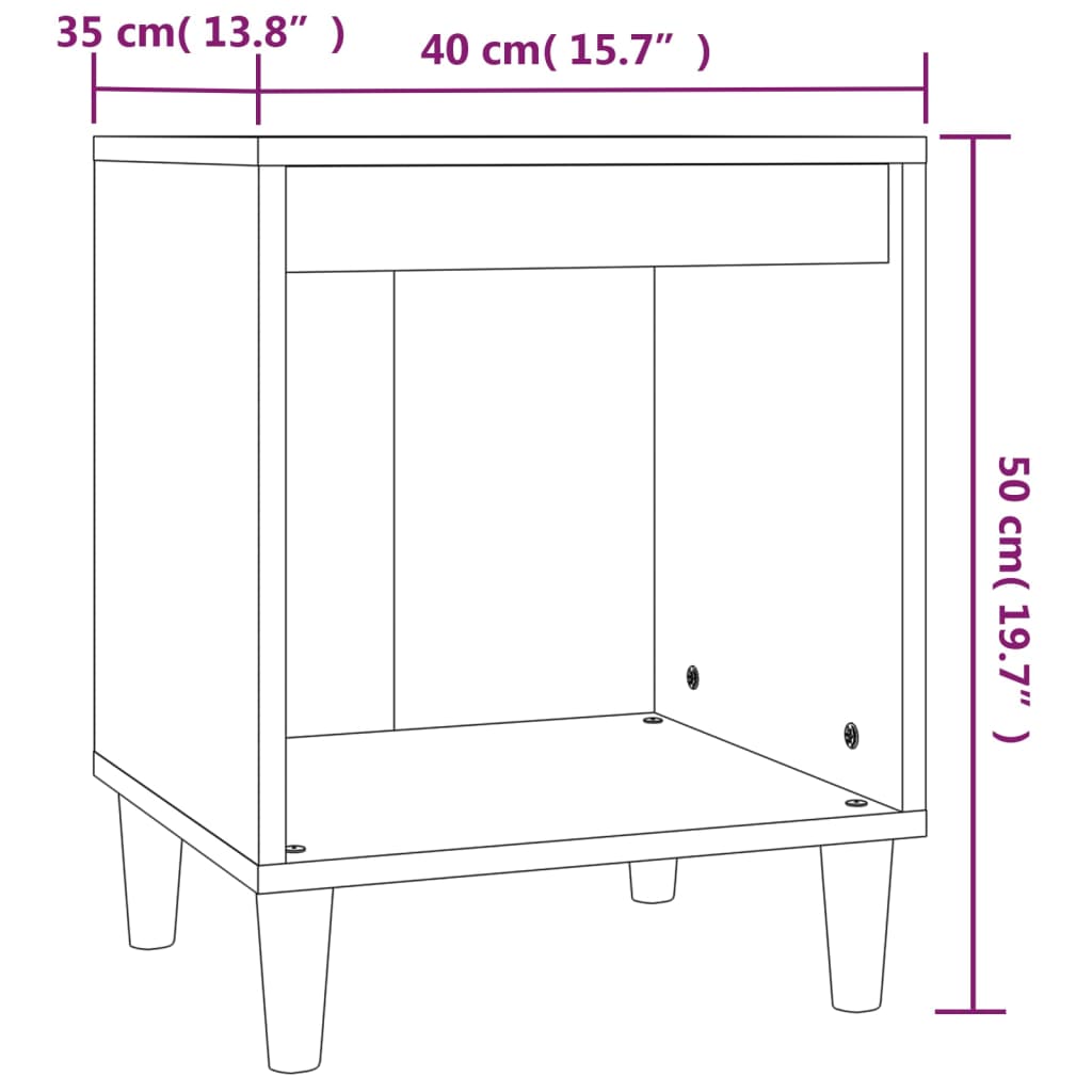 vidaXL Yöpöydät 2 kpl musta 40x35x50 cm