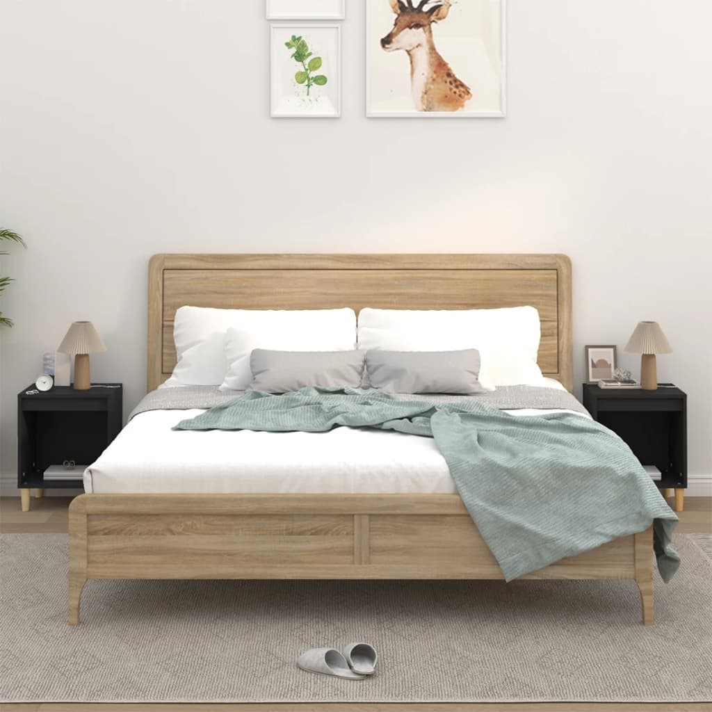vidaXL Yöpöydät 2 kpl musta 40x35x50 cm