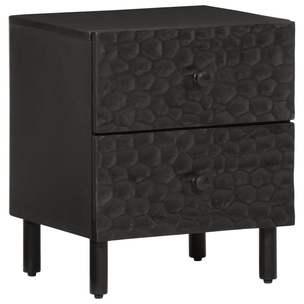 vidaXL Yöpöydät 2 kpl musta 40x33x46 cm täysi mangopuu