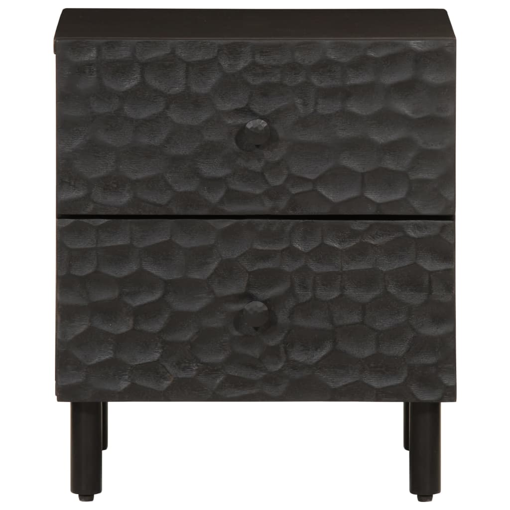vidaXL Yöpöydät 2 kpl musta 40x33x46 cm täysi mangopuu