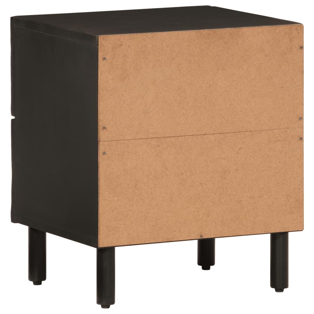 vidaXL Yöpöydät 2 kpl musta 40x33x46 cm täysi mangopuu