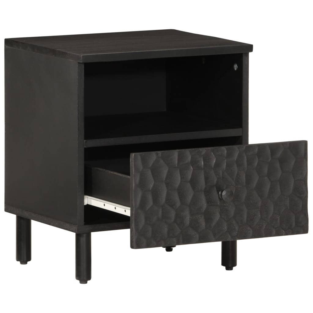 vidaXL Yöpöydät 2 kpl musta 40x33x46 cm täysi mangopuu