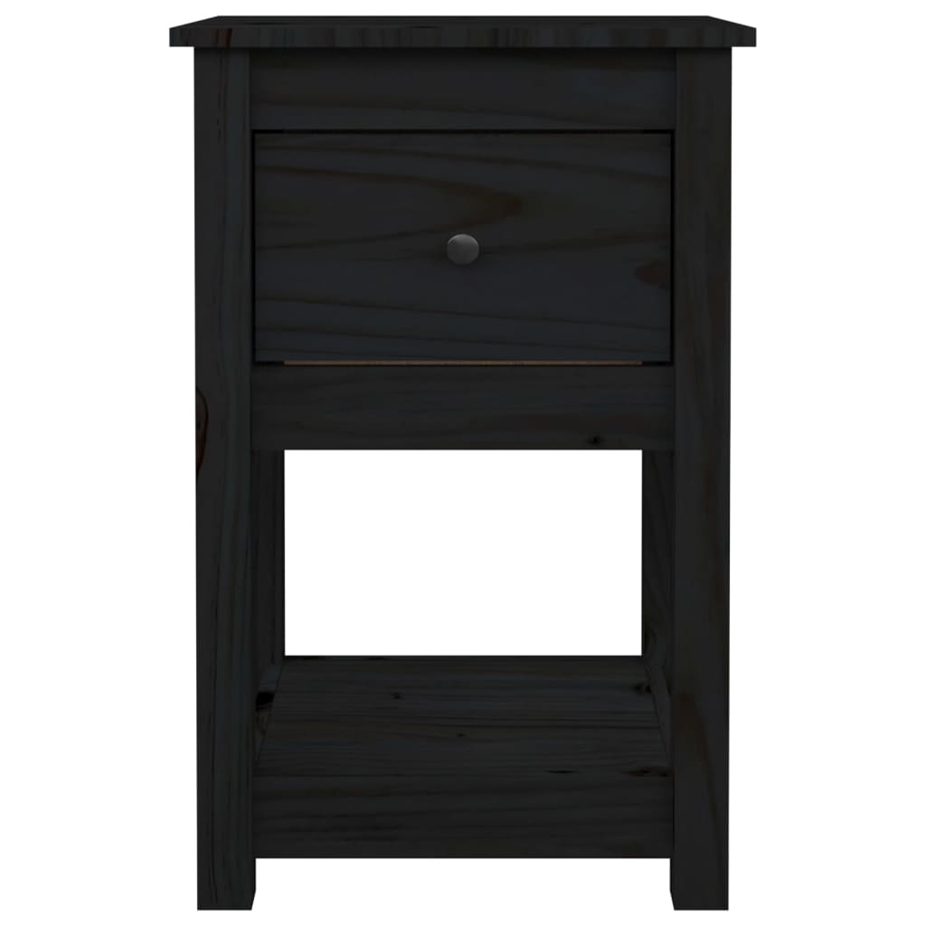 vidaXL Yöpöydät 2 kpl musta 40x35x61,5 cm täysi mänty