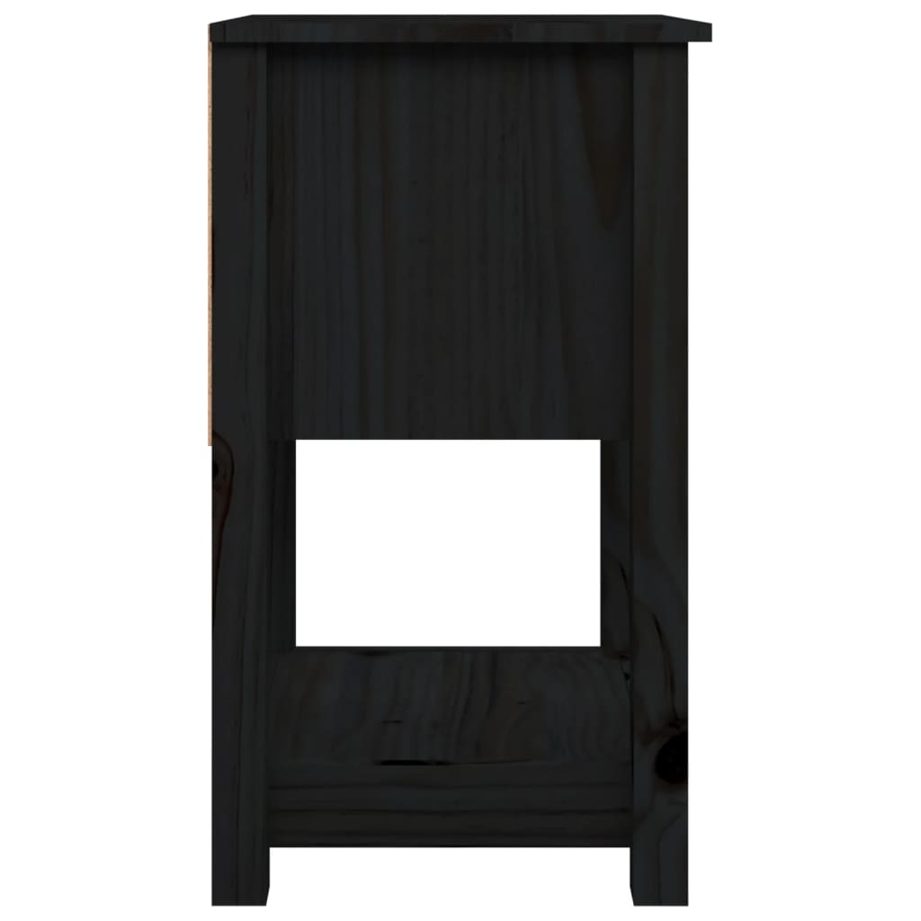 vidaXL Yöpöydät 2 kpl musta 40x35x61,5 cm täysi mänty
