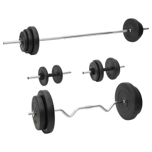 vidaXL Painonnostotanko ja käsipainosarja levyillä 90 kg