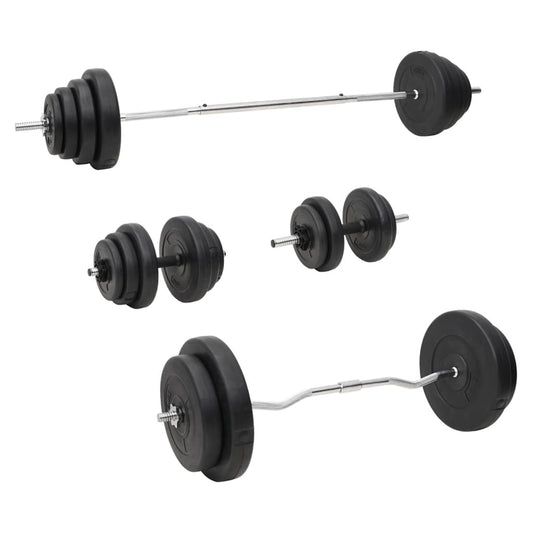 vidaXL Painonnostotanko ja käsipainosarja levyillä 120 kg