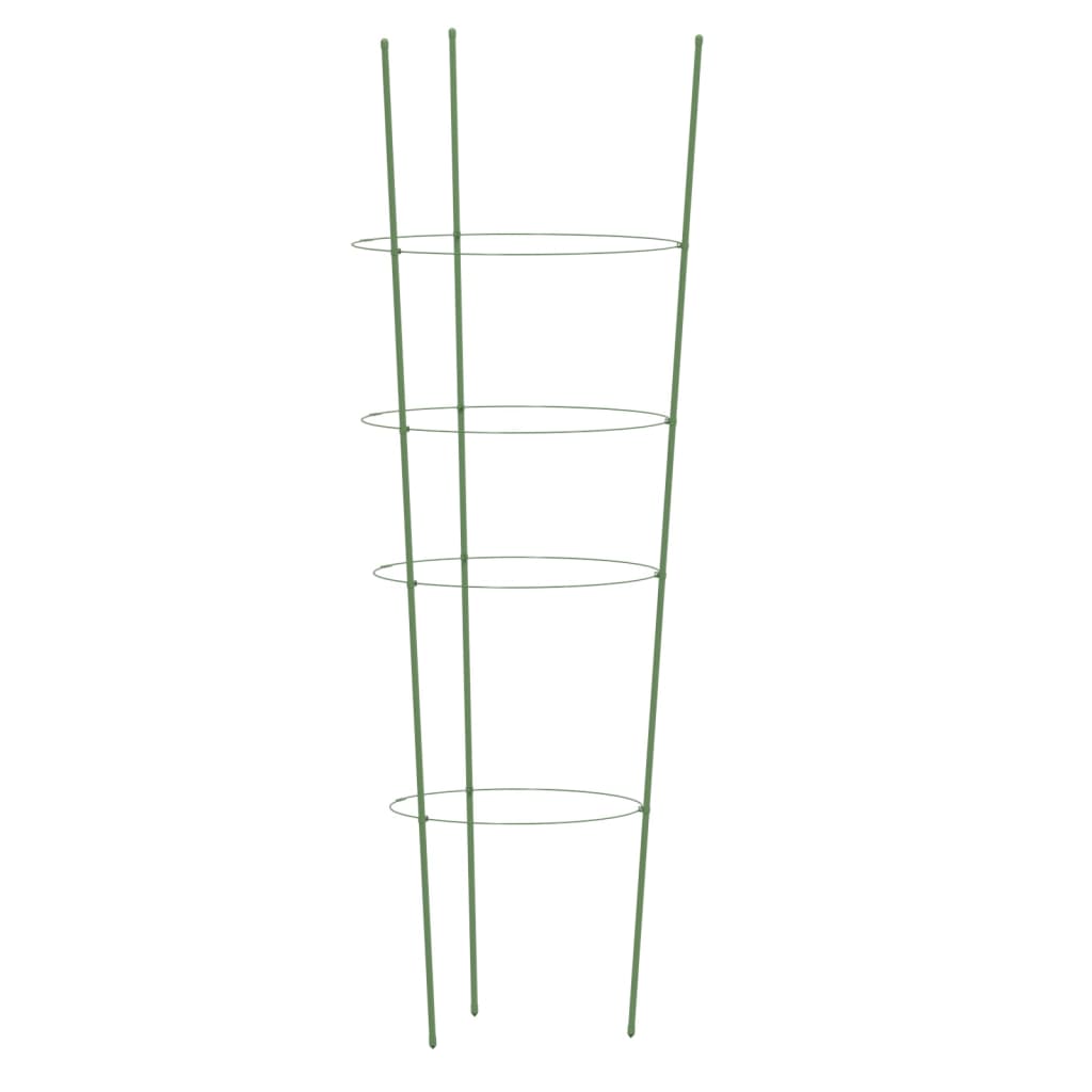vidaXL Puutarhan kasvituet 4 rengasta 5 kpl vihreä 90 cm teräs