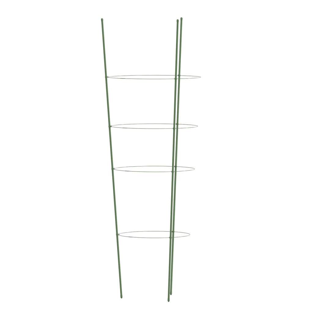 vidaXL Puutarhan kasvituet 4 rengasta 5 kpl vihreä 90 cm teräs