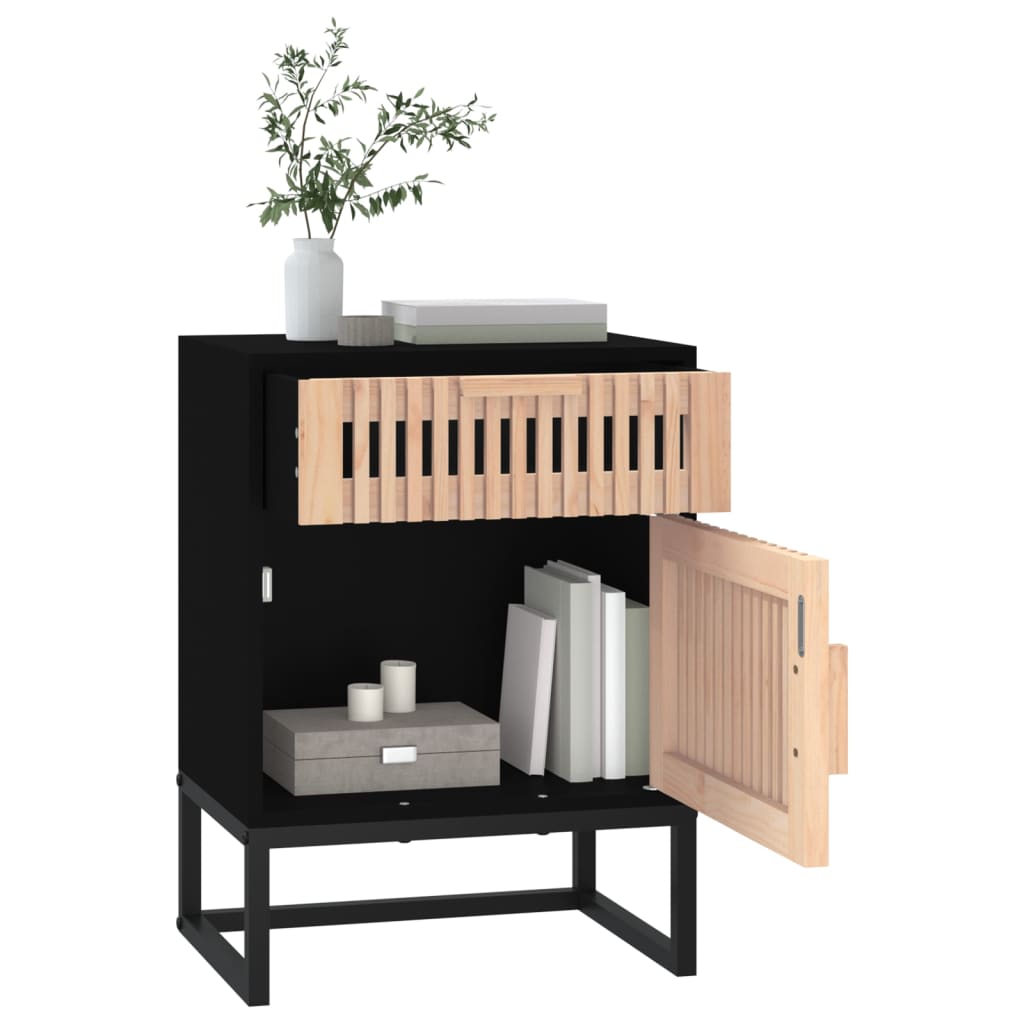 vidaXL Yöpöydät 2 kpl musta 40x30x55,5 cm tekninen puu ja rauta
