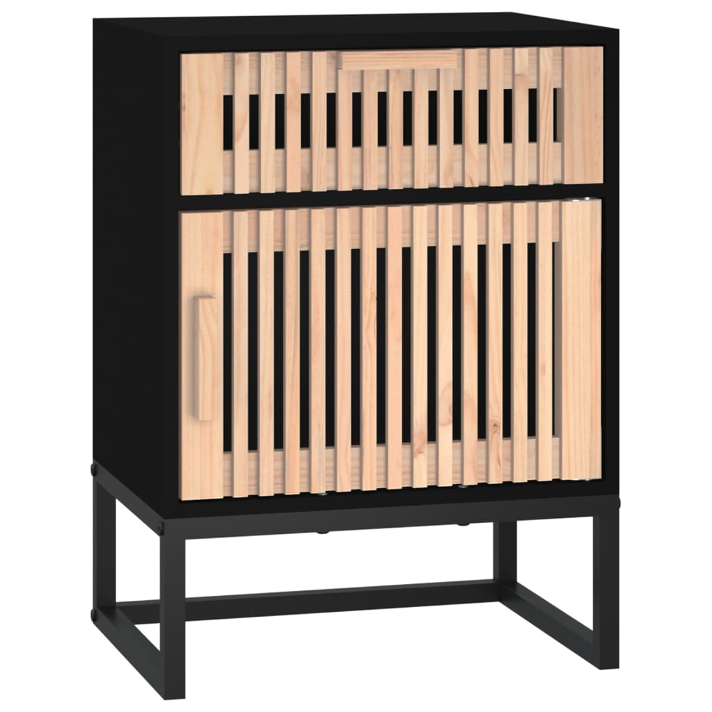 vidaXL Yöpöydät 2 kpl musta 40x30x55,5 cm tekninen puu ja rauta